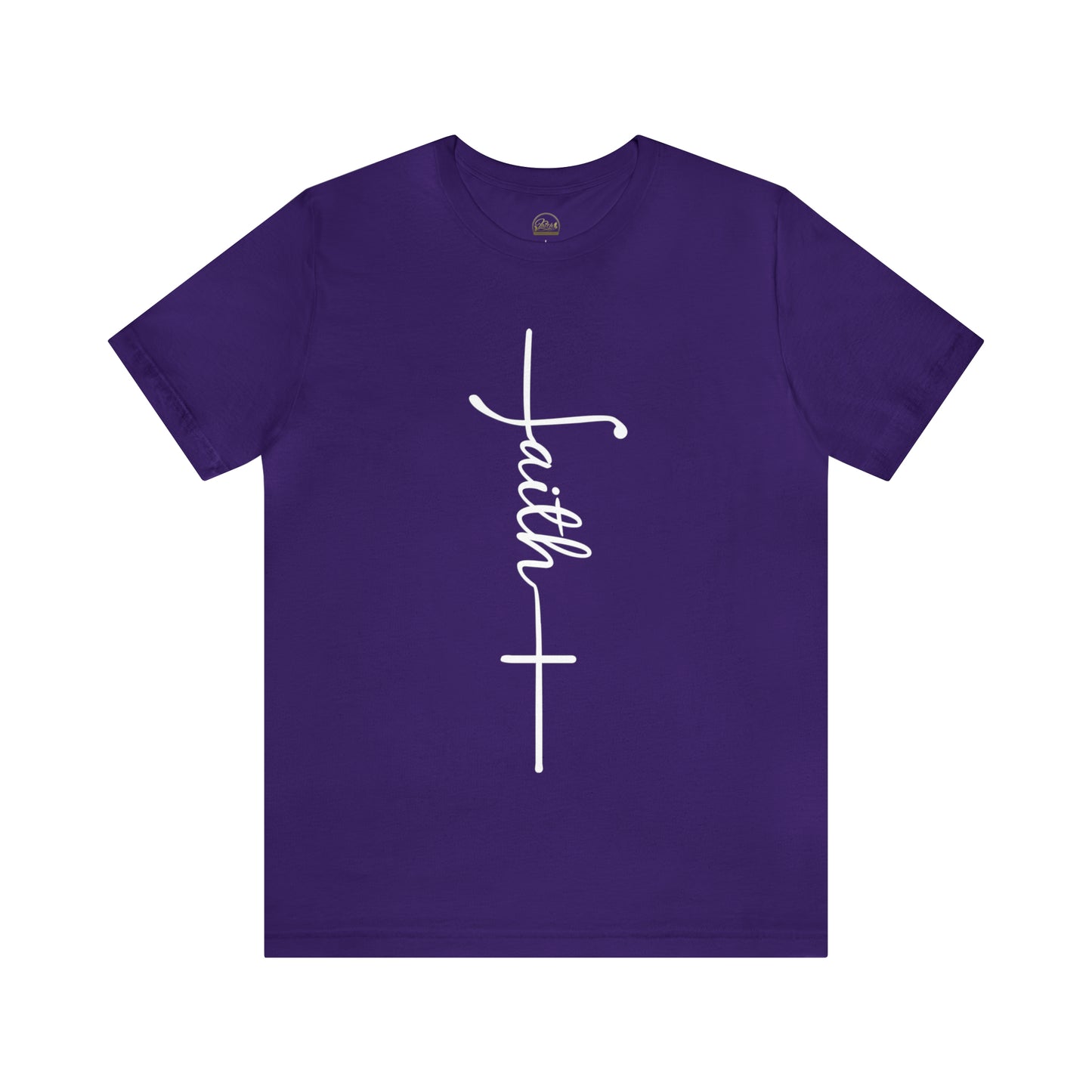 Cursive Faith with Cross Tee - White Font