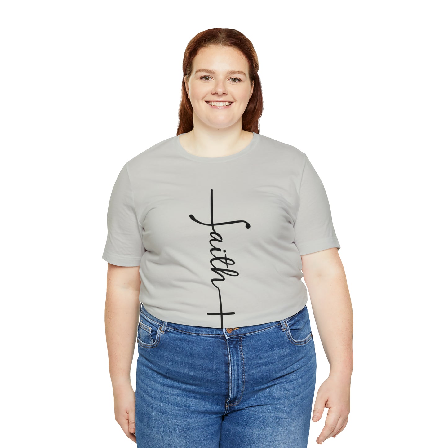 Cursive Faith with Cross Tee - Black Font