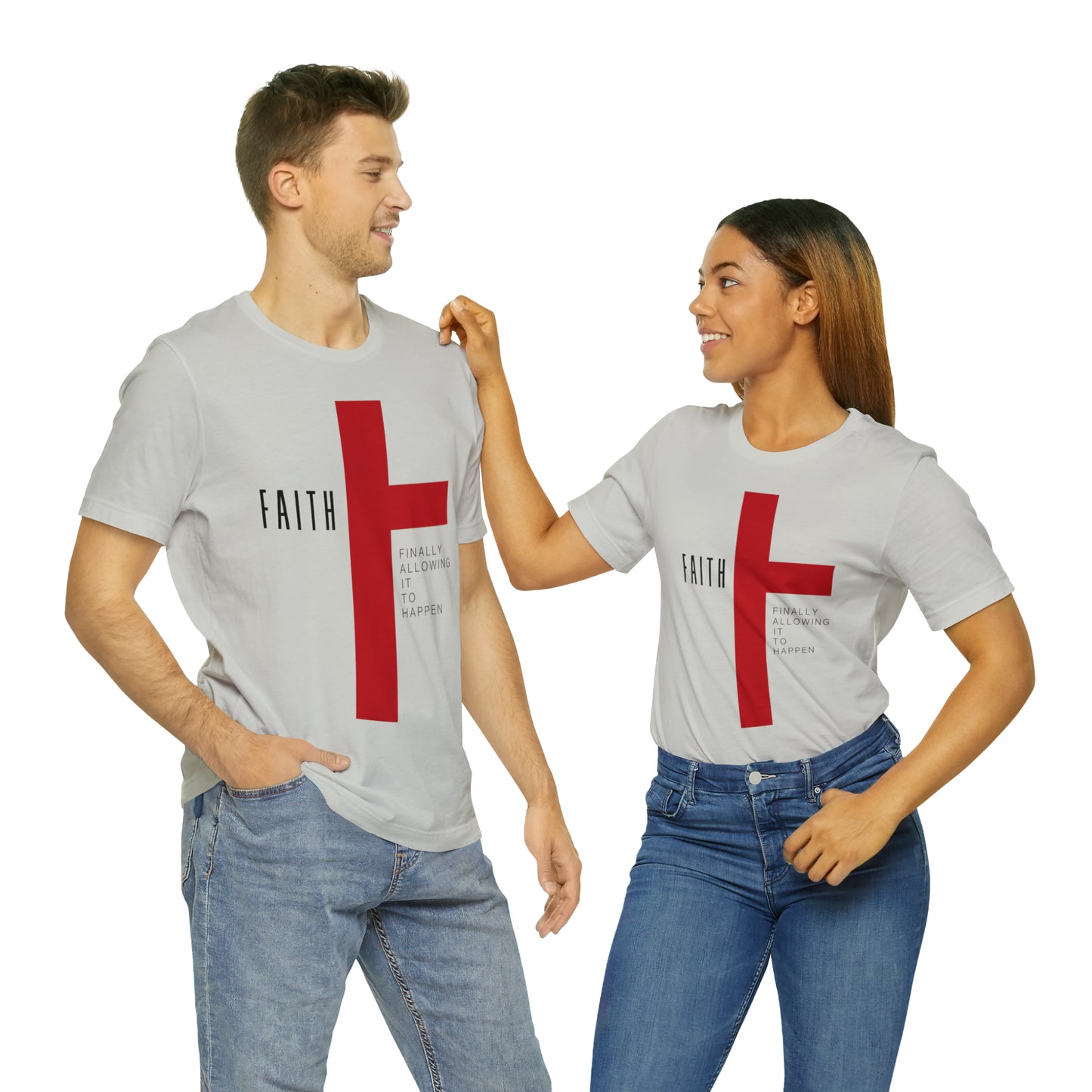 Finally Allowing It to Happen Cross Short Sleeve Tee - Black Text/Red Cross