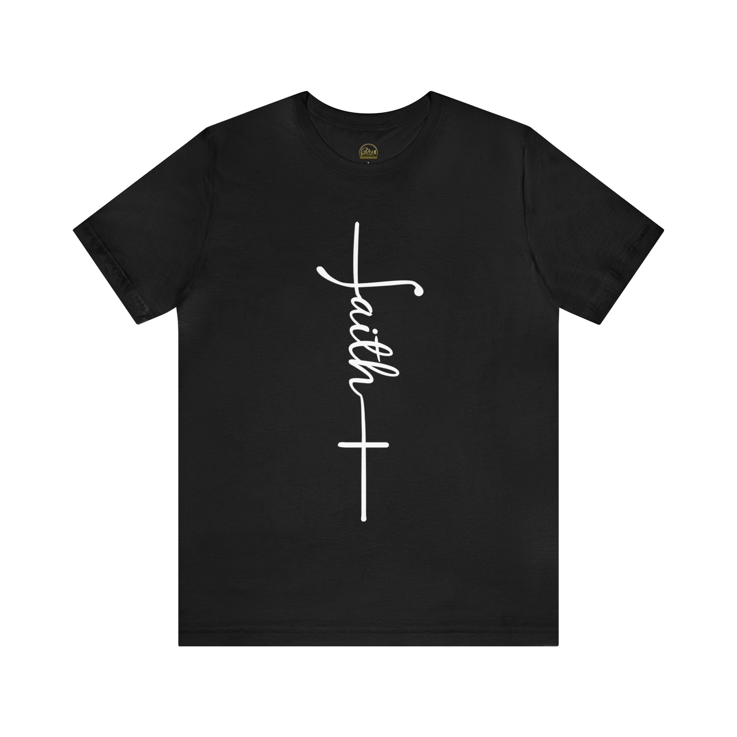 Cursive Faith with Cross Tee - White Font