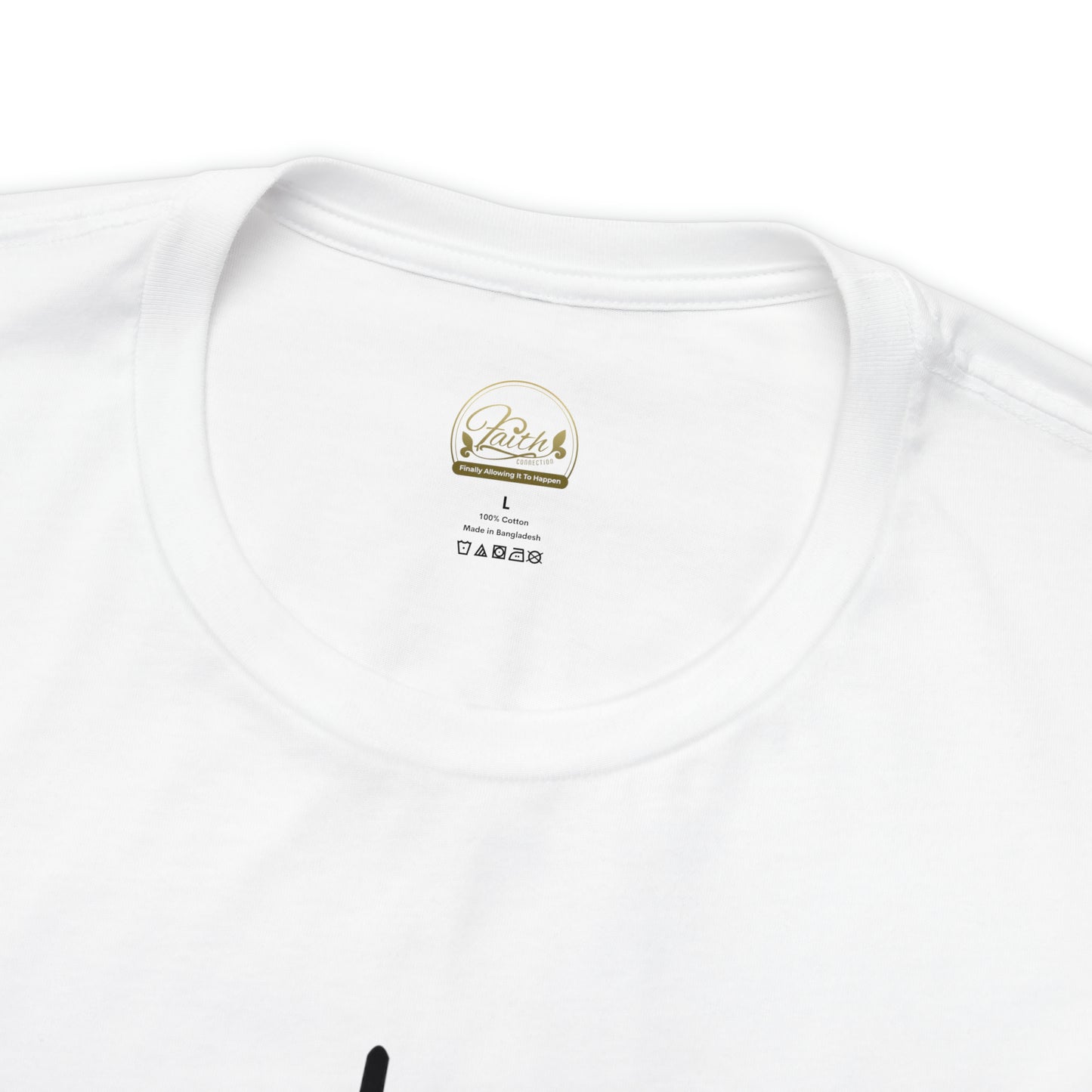 Cursive Faith with Cross Tee - Black Font