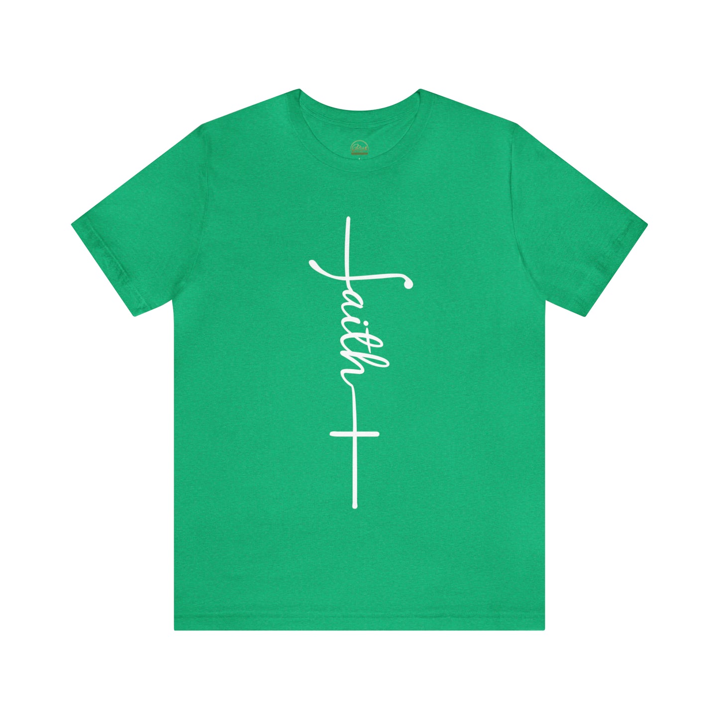 Cursive Faith with Cross Tee - White Font