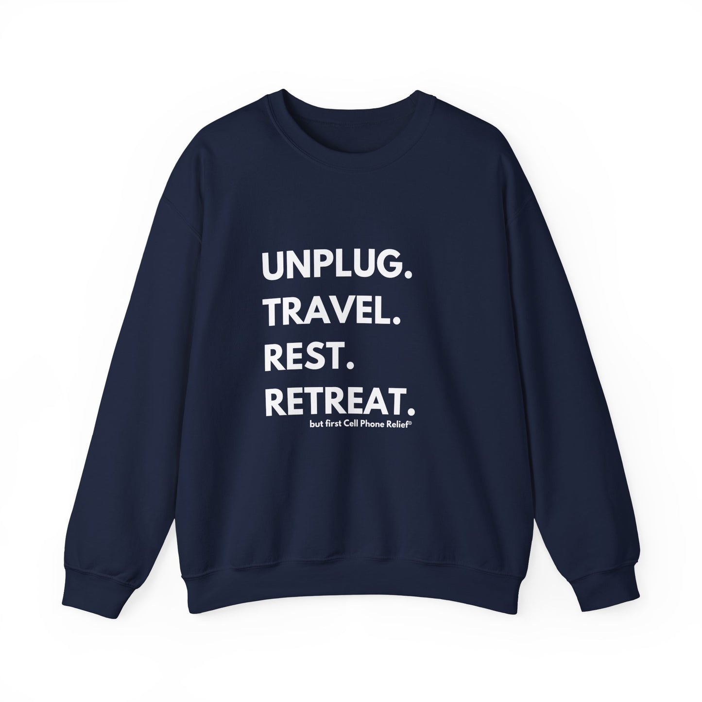 Unplug Travel Rest Retreat Crewneck Sweatshirt