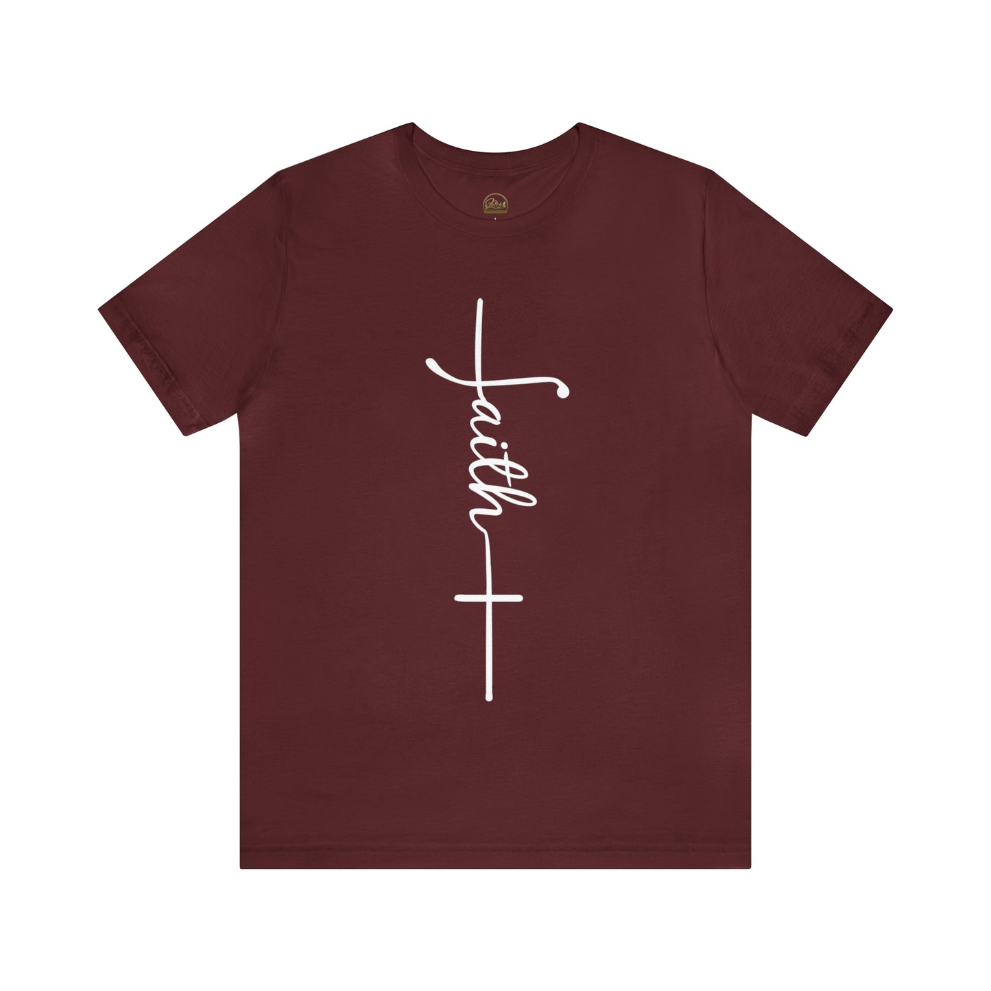 Cursive Faith with Cross Tee - White Font