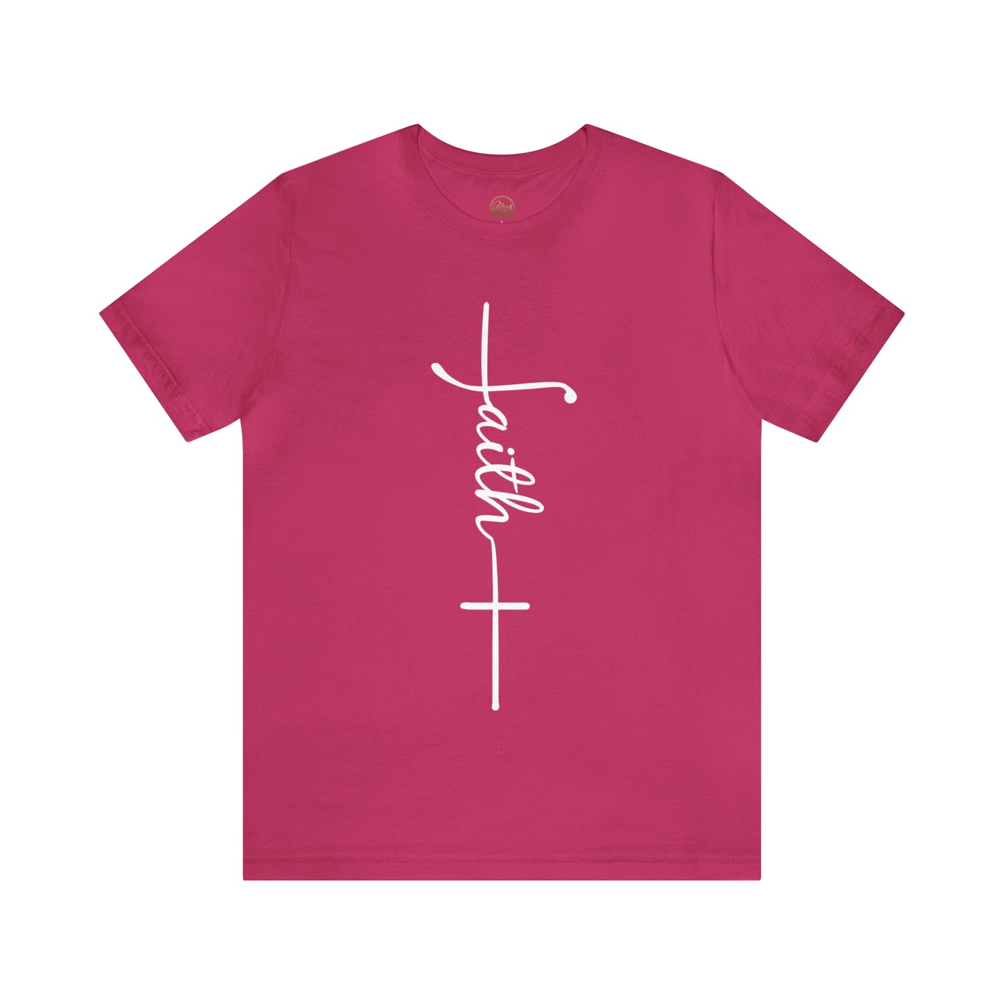 Cursive Faith with Cross Tee - White Font