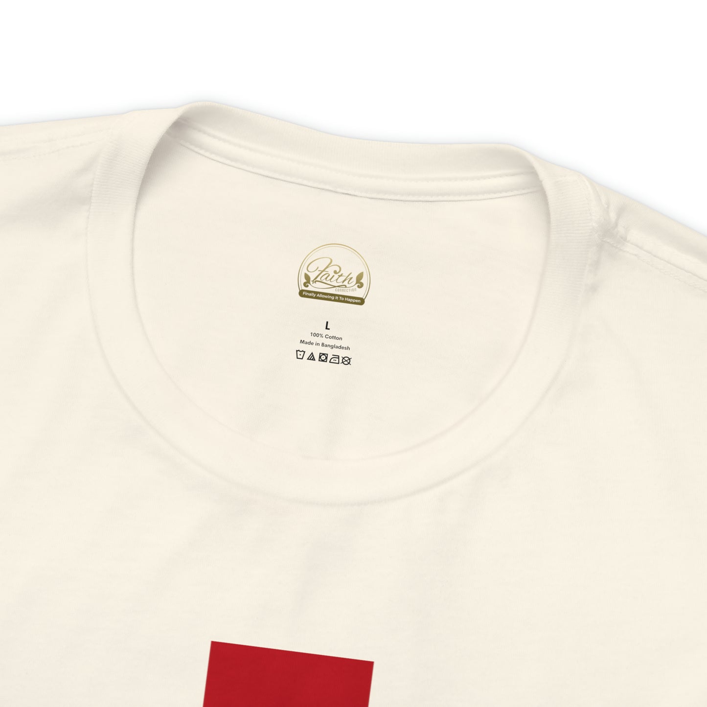 Finally Allowing It to Happen Cross Short Sleeve Tee - Black Text/Red Cross