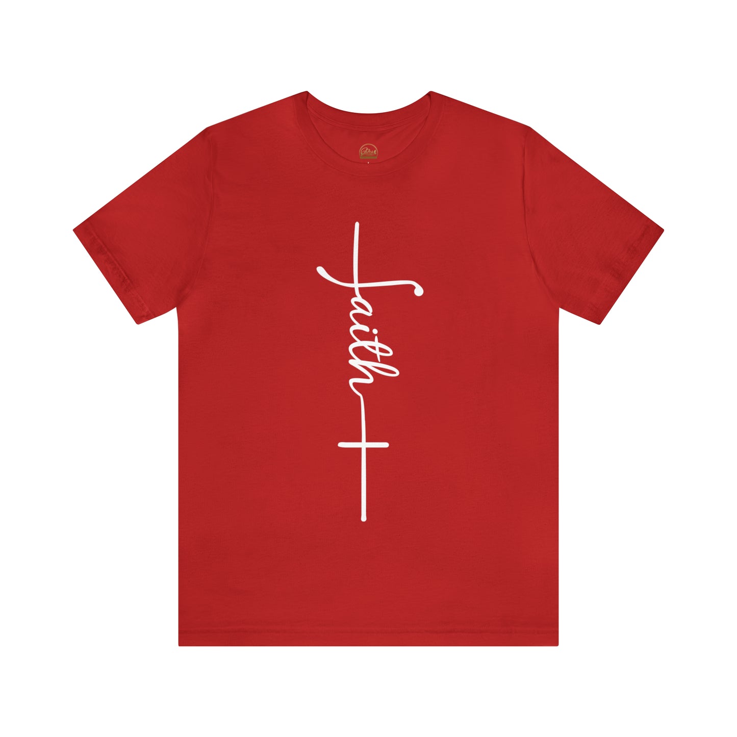 Cursive Faith with Cross Tee - White Font