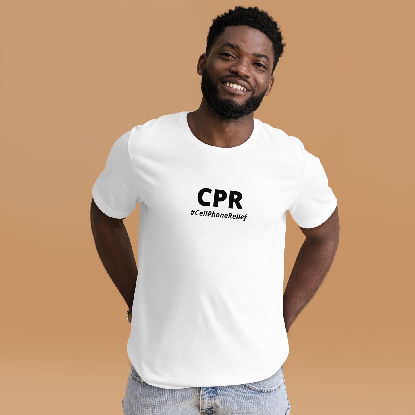 CPR (Cell Phone Relief) Unisex t-shirt - White