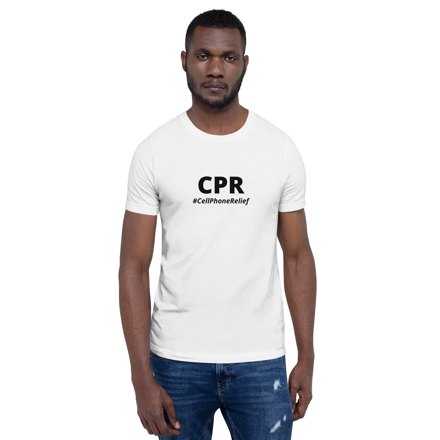 CPR (Cell Phone Relief) Unisex t-shirt - White