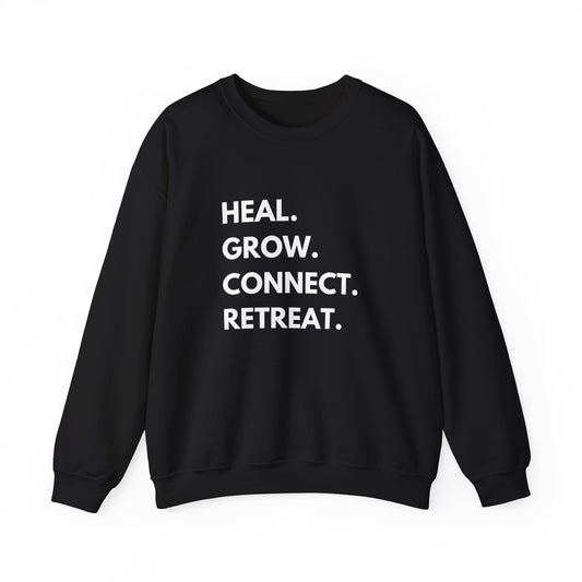 Heal Grow Connect Retreat Crewneck Sweatshirt